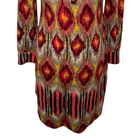 Anthropologie Uncle Frank Ikat Print Shirt Dress Long Sleeve - Picture 12 of 15